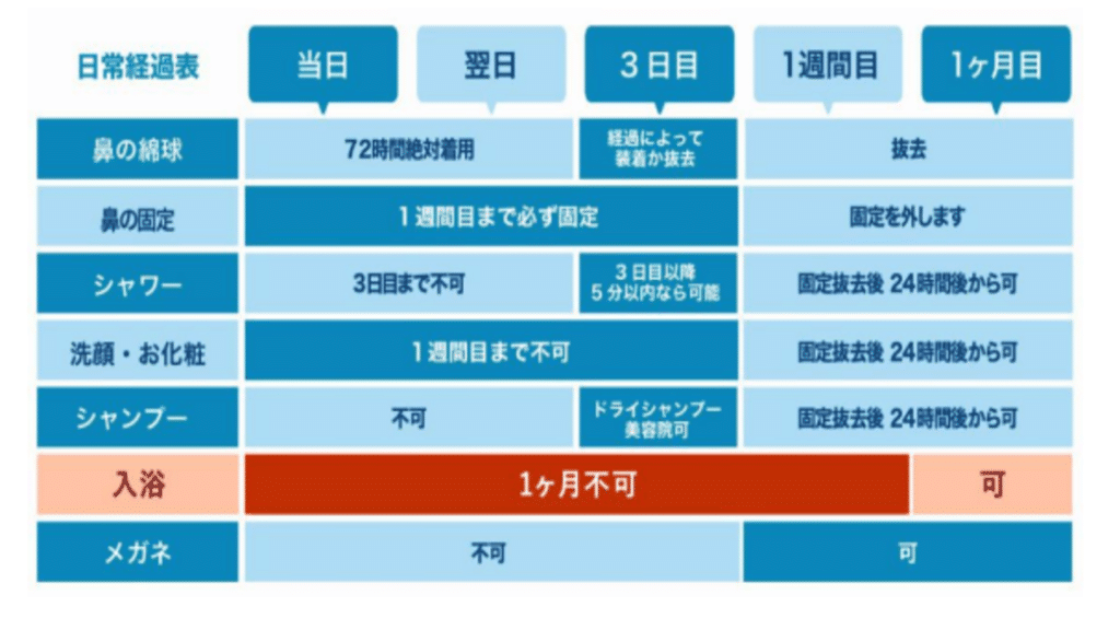鼻尖形成 ダウンタイム