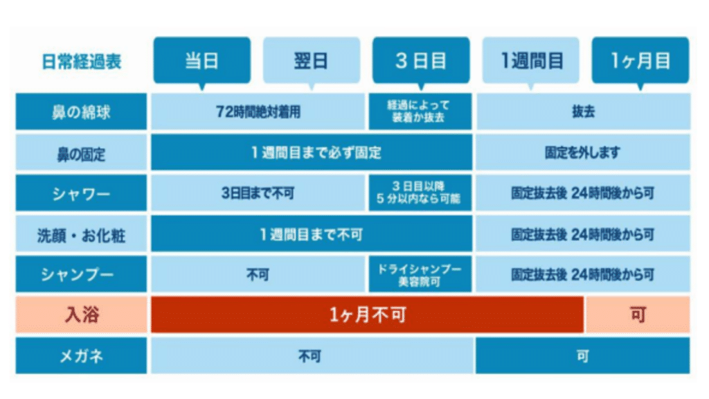 鼻中隔延長 ダウンタイム