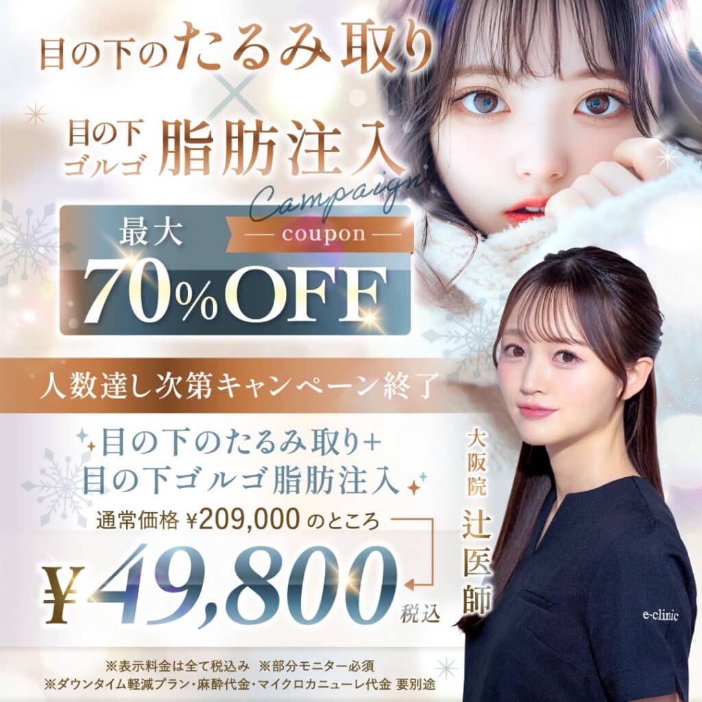 辻 医師の目の下のたるみ取りのキャンペーンバナー