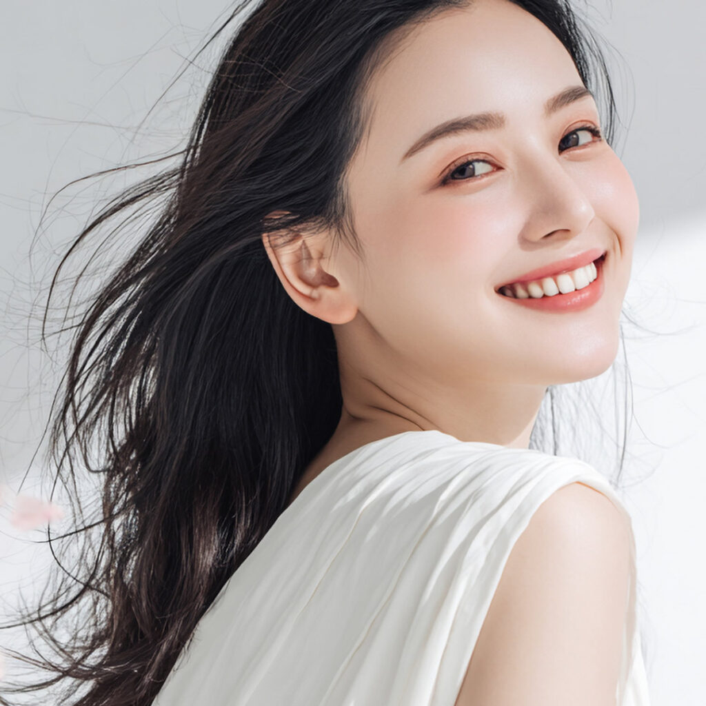 こめかみが綺麗な女性
